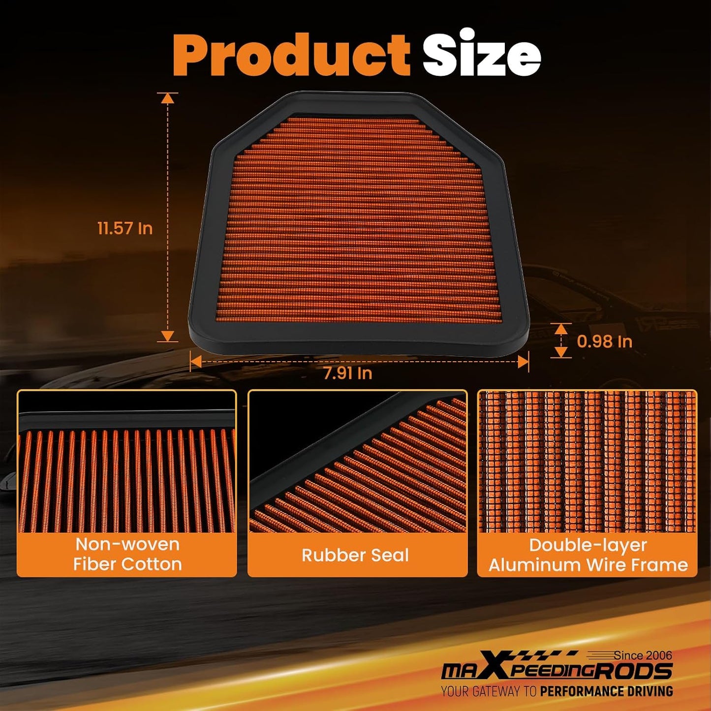 Filtro aire motor Jeep Wrangler JK 07-AD lavable