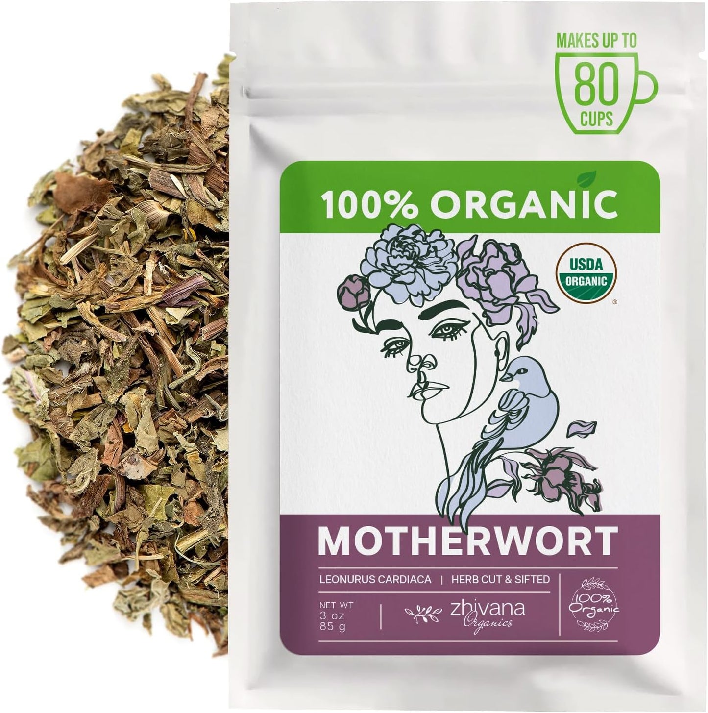 Hierba Motherwort orgánica 3oz para té y tintura
