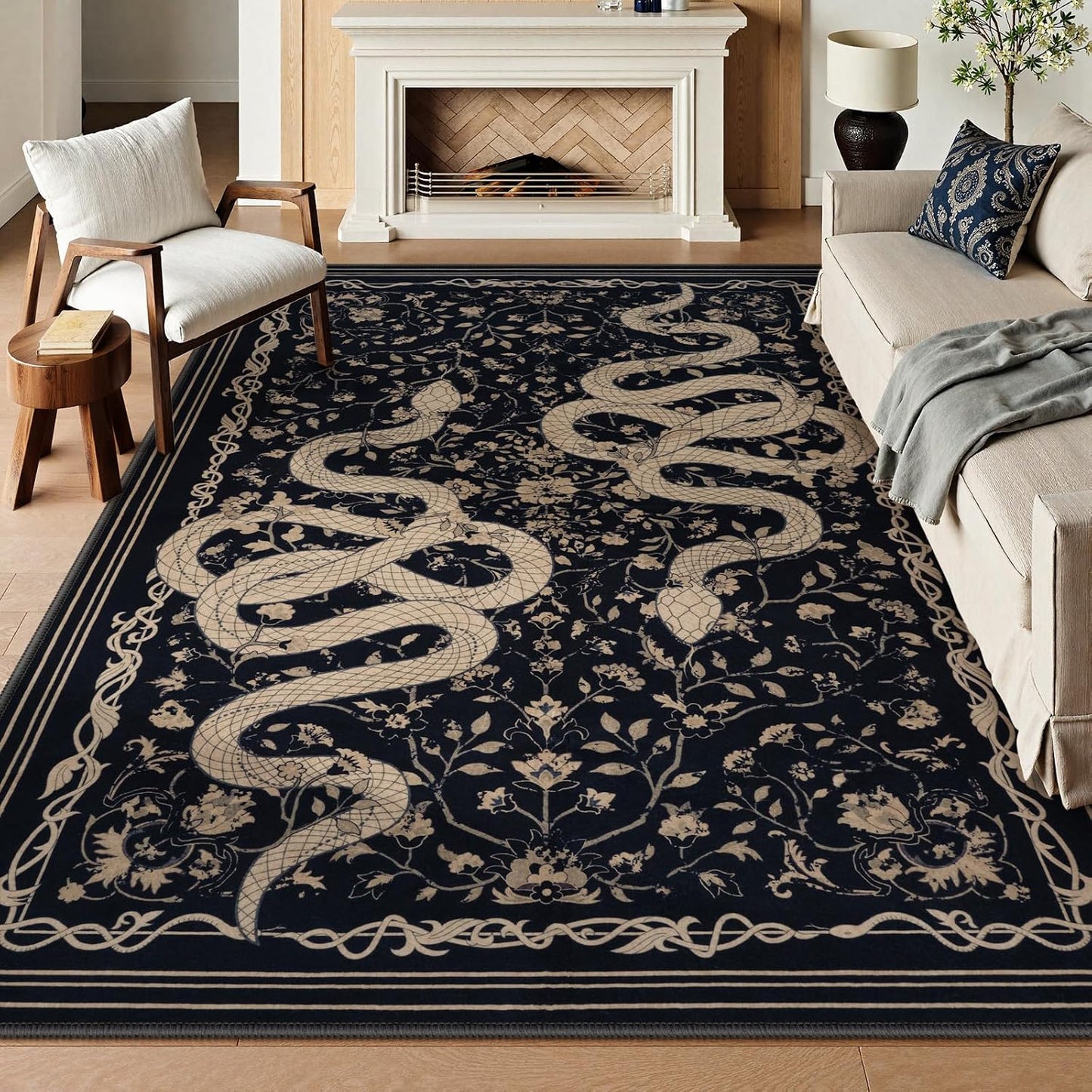 Alfombra lavable 5x7ft pelo bajo antiderrap sala dormitorio