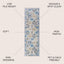 Alfombra bohemia enrejada azul 2x8" sala cocina