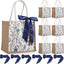 6 Pzas Bolsas Yute Reutilizables Chinoiserie Azul Floral