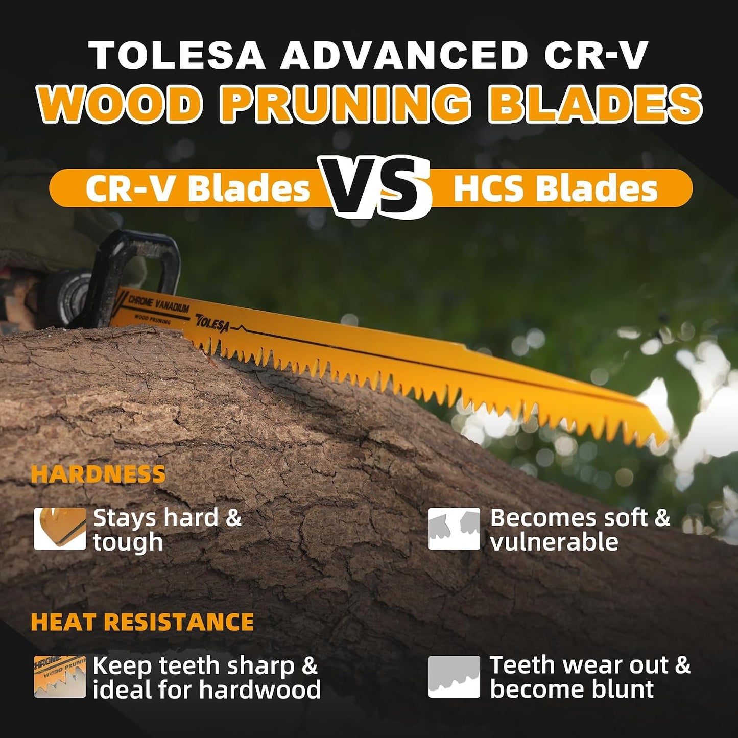 Hojas sierra recíproca 12pulg 5 TPI paquete 5 cuchillas poda madera