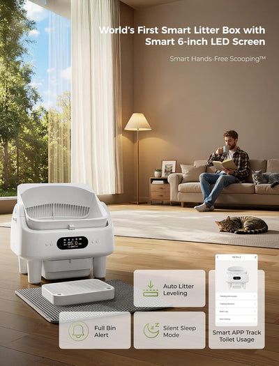 Caja arena inteligente para gatos WiFi 5G 2.4G 10 sensores