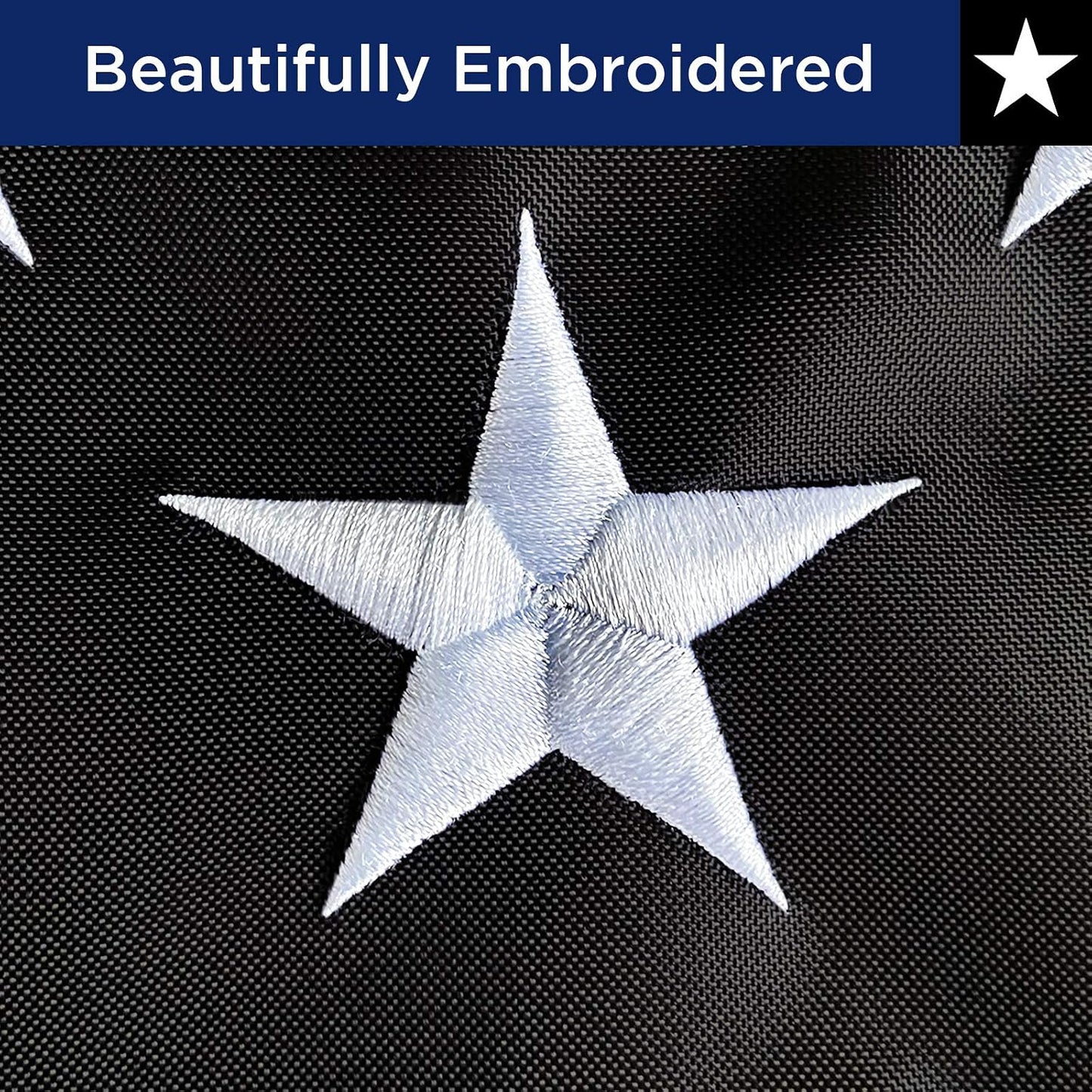 Bandera EE.UU. 3x5ft azul estrellas bordadas rayas