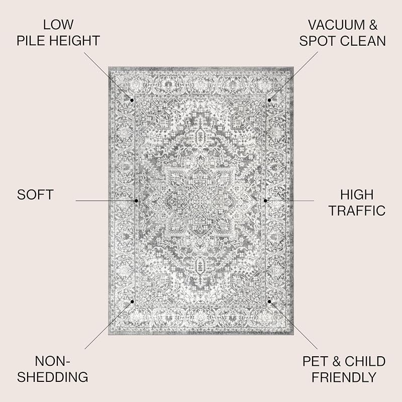 Alfombra sala cocina 8x10 gris claro campestre