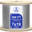 Cable acero inox 500ft 3/16 pulg 7x19 hebras
