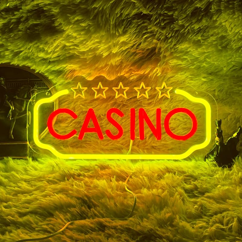 Letrero neón LED decoración pared casino club fiesta