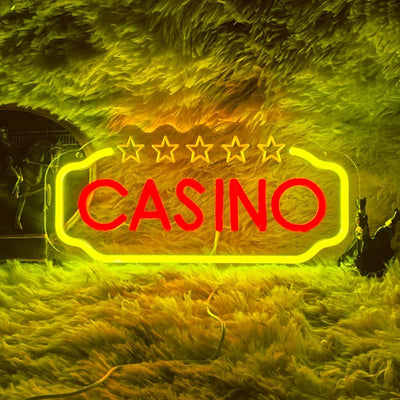 Letrero neón LED decoración pared casino club fiesta