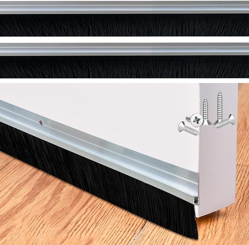 Barredora puerta aluminio 39.3x2" suave plateado