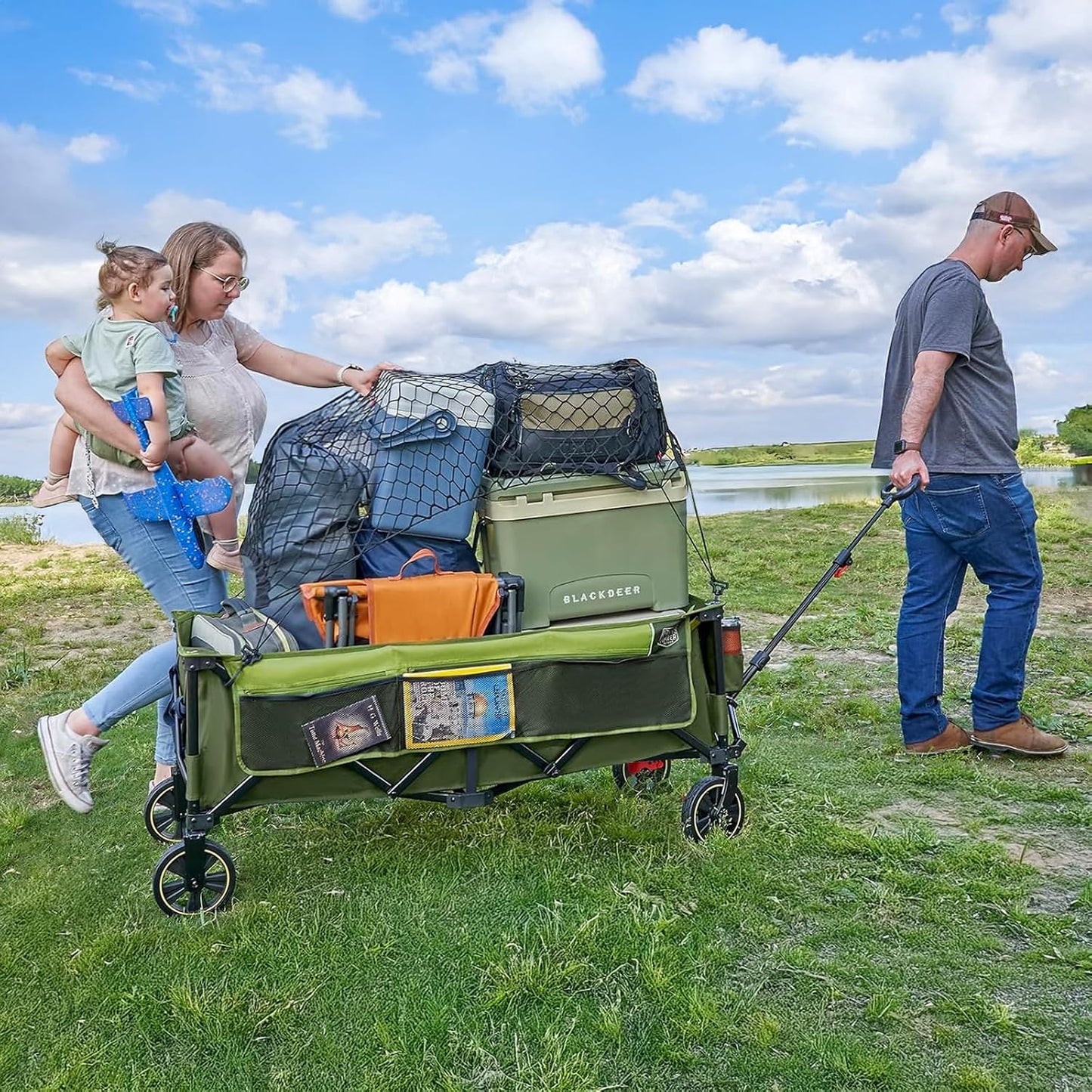 Carrito plegable 51.2pulg frenos carga 400L camping