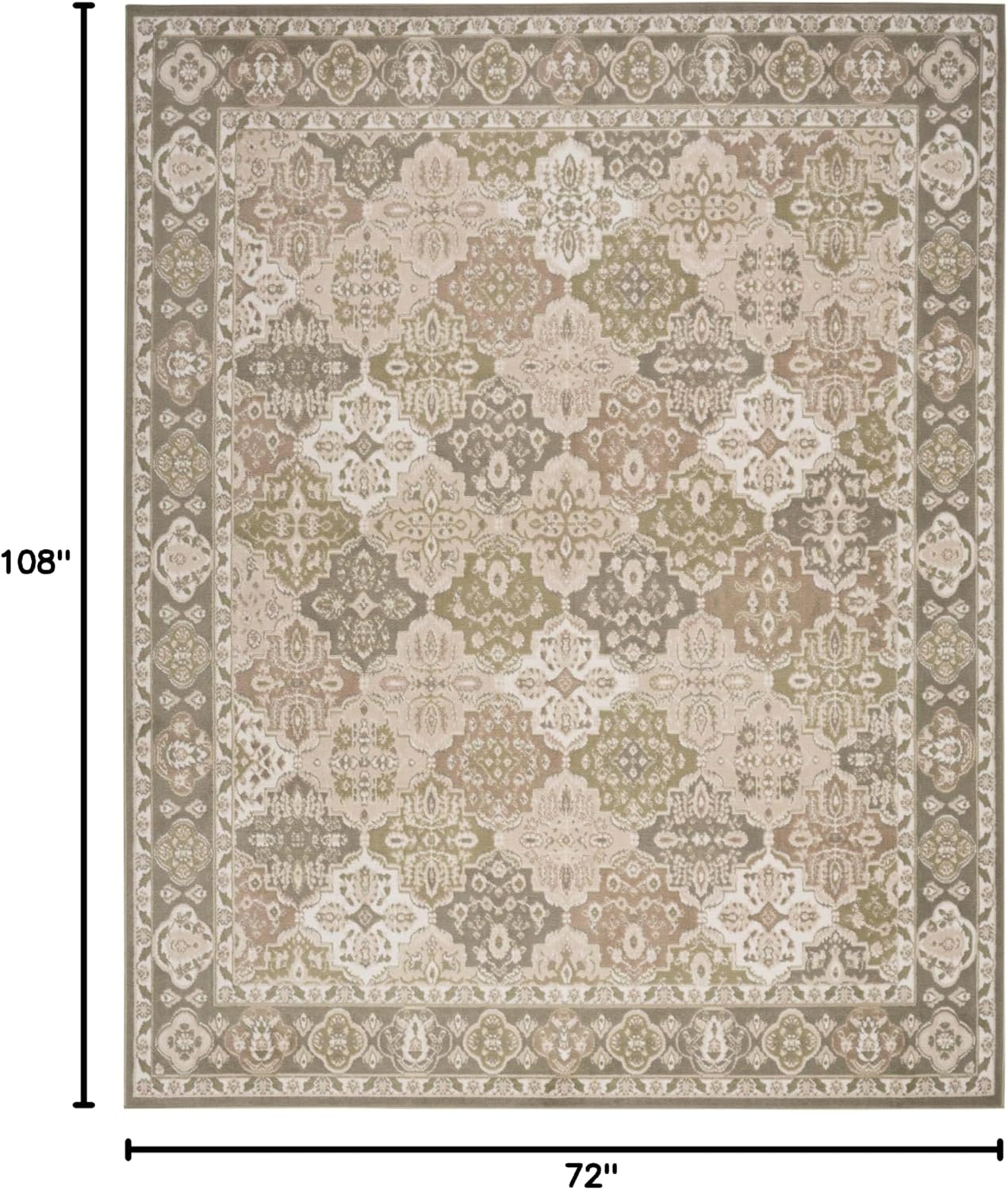 Alfombra verde 6x9ft para dormitorio sala comedor