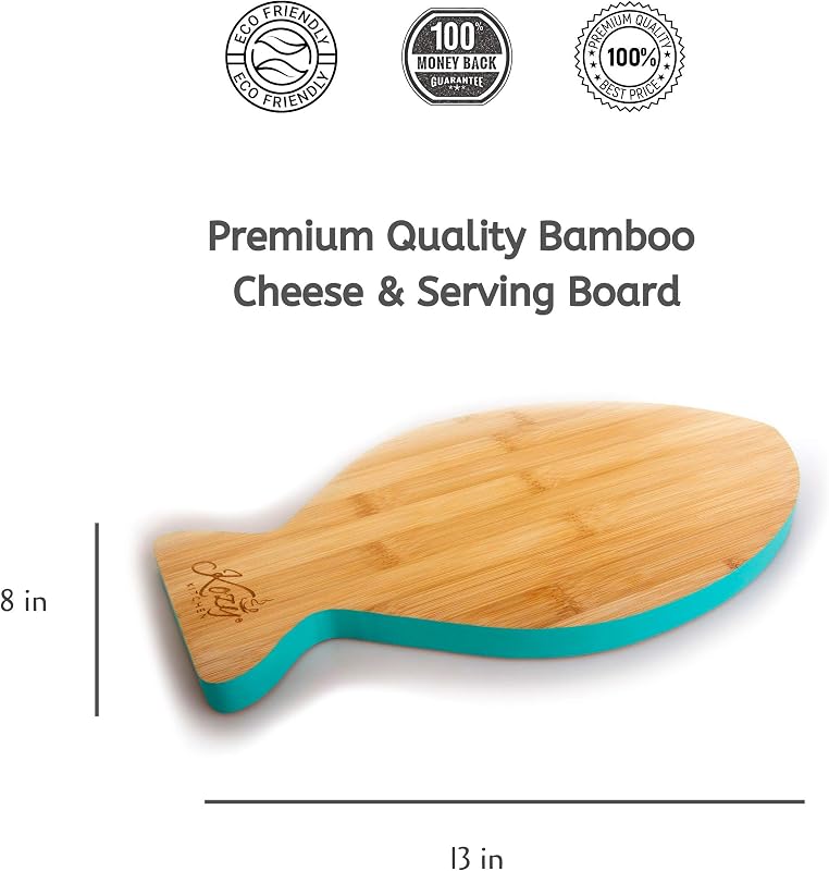Tabla de queso y cortar bambú orgánico plato servir