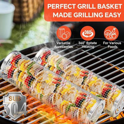 Cesta parrilla acero inox para asar al aire libre