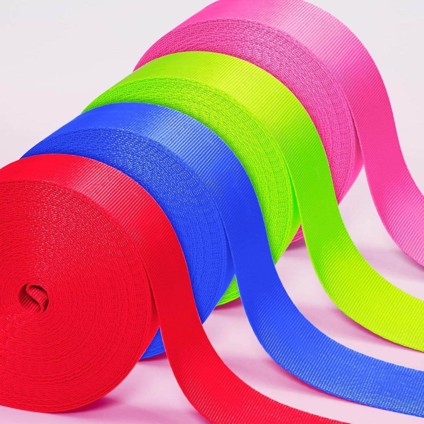 Correa nailon 1 y 1.5" 12 rollos bolsas manualidades