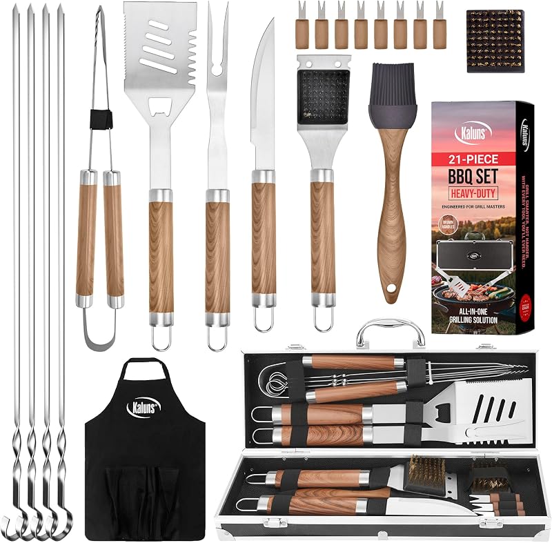 Juego herramientas parrilla acero inox resistente