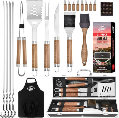Juego herramientas parrilla acero inox resistente