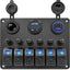 Panel interruptores marinos aluminio 6 pos USB PD QC3.0