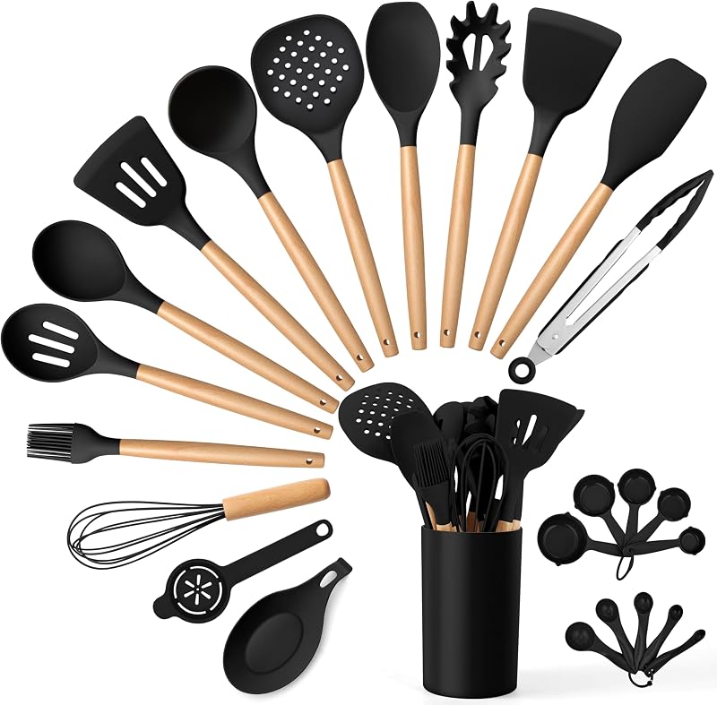Set 25 Pzas Utensilios Silicona con Soporte