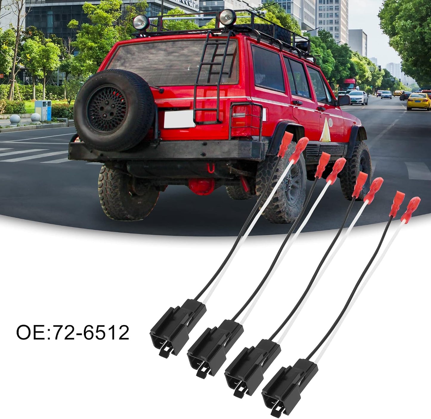 Arnés conector altavoz repuesto Jeep Cherokee 4 pzas negro