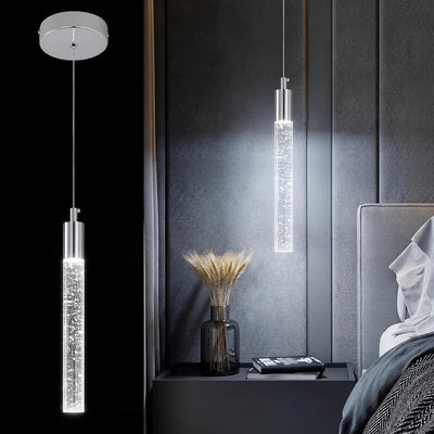 Lámpara colgante LED regulable acabado cromado