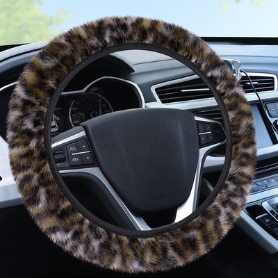 Funda volante mullida esponjosa leopardo antideslizante