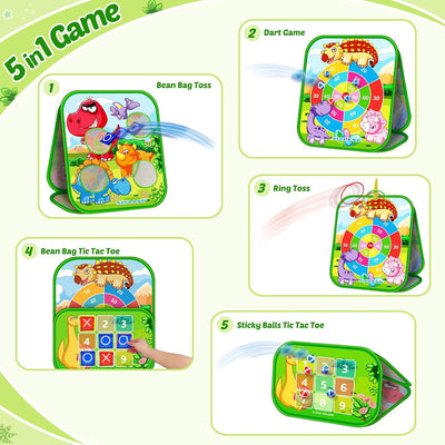 Set bolsas frijoles dinosaurio plegable para niños