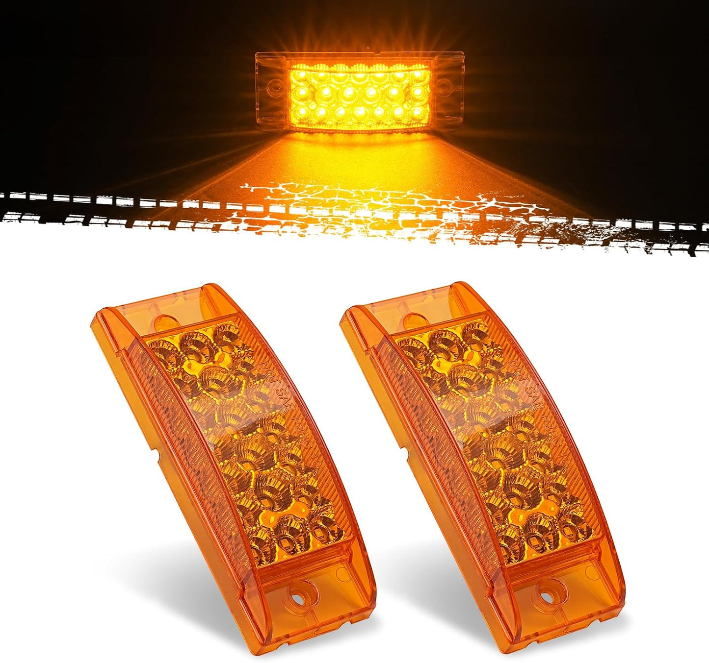 2 Pzas Luces Marcadoras Ámbar 6pulg 21 Led 12v para Remolque