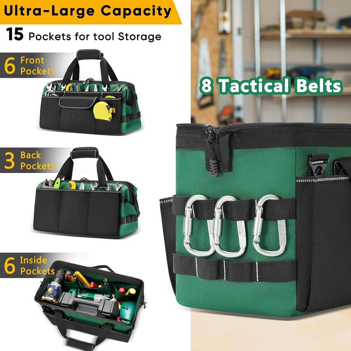 Bolsa herramientas con organiz. llaves base antiderrap