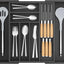 Organiz. cubiertos bambú extensible cocina