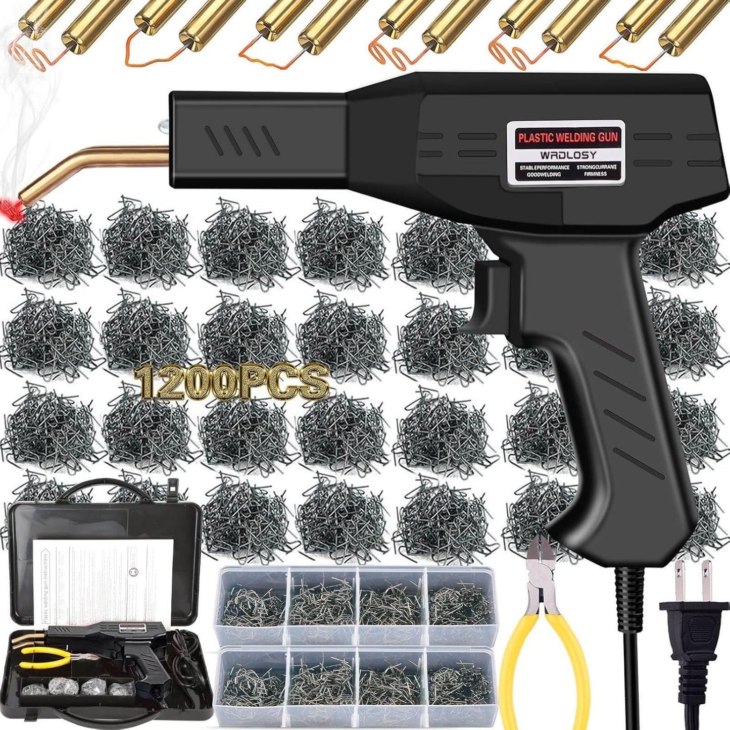Soldador plástico 1200 grapas kit bricolaje