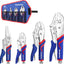 Set 4 alicates bloqueo 5-1/2, 7 y 9 con bolsa azul