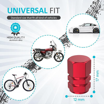 Tapones vástago válvula neumático 4uds aluminio anodizado universal