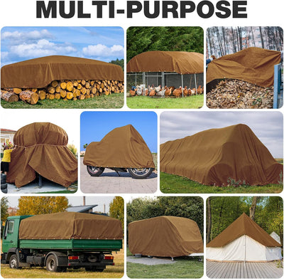 Lona resistente 12x20ft algodón 12oz cubierta madera camping