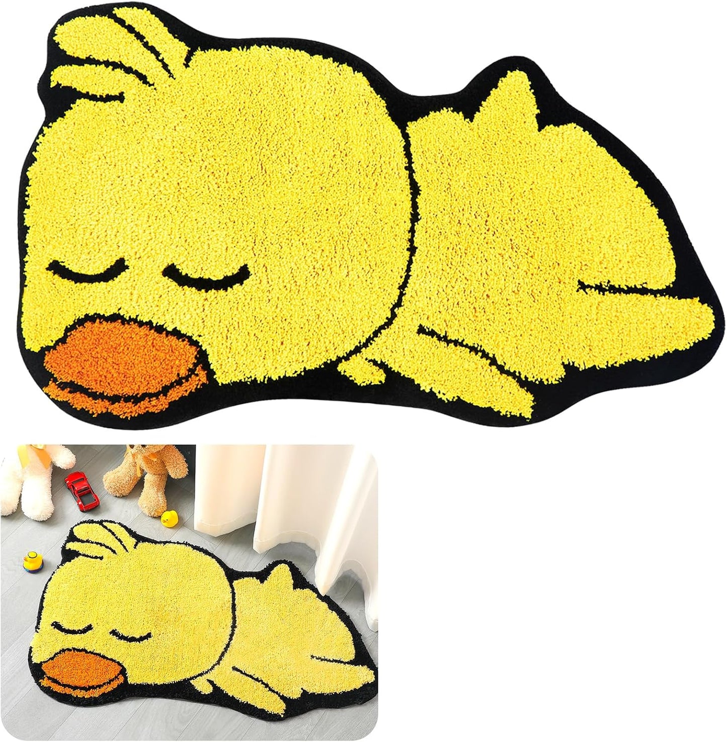Tapete baño microfibra pato amarillo antideslizante