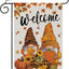 Bandera otoño jardín gnomos calabazas arpillera cosecha