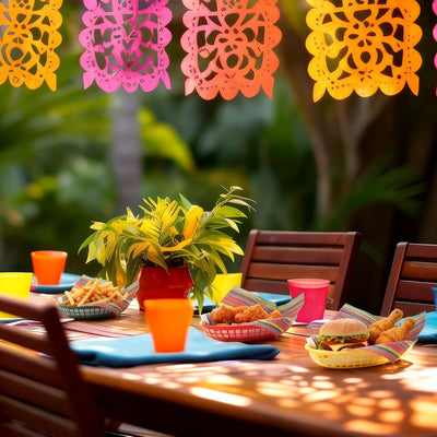 Decoraciones de Cinco de Mayo 56 unidades cestas y bandejas para fiesta mexicana