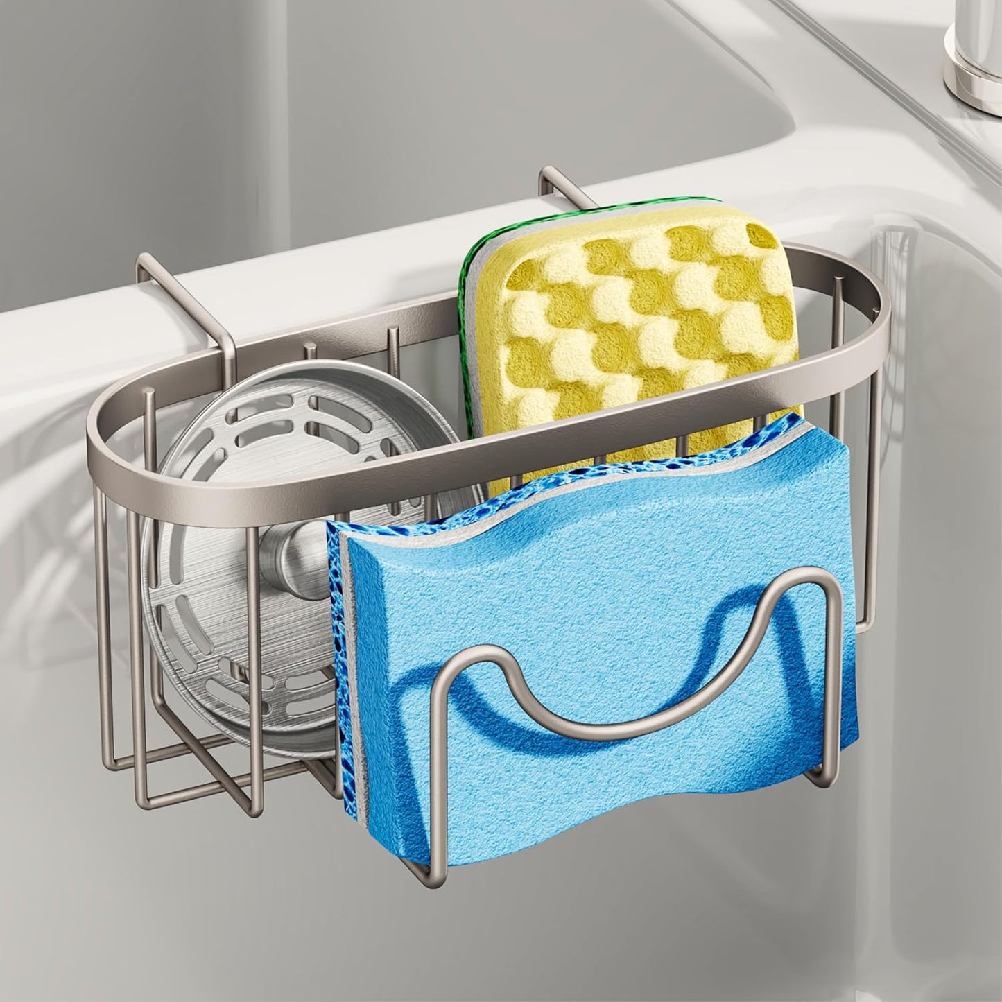 Soporte esponja fregadero acero inox con gancho M