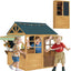 Casa set plegable madera para niños 3-8 años marrón