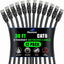 Cable Ethernet Cat 6 30pies 12 Pzas 10Gbps Negro
