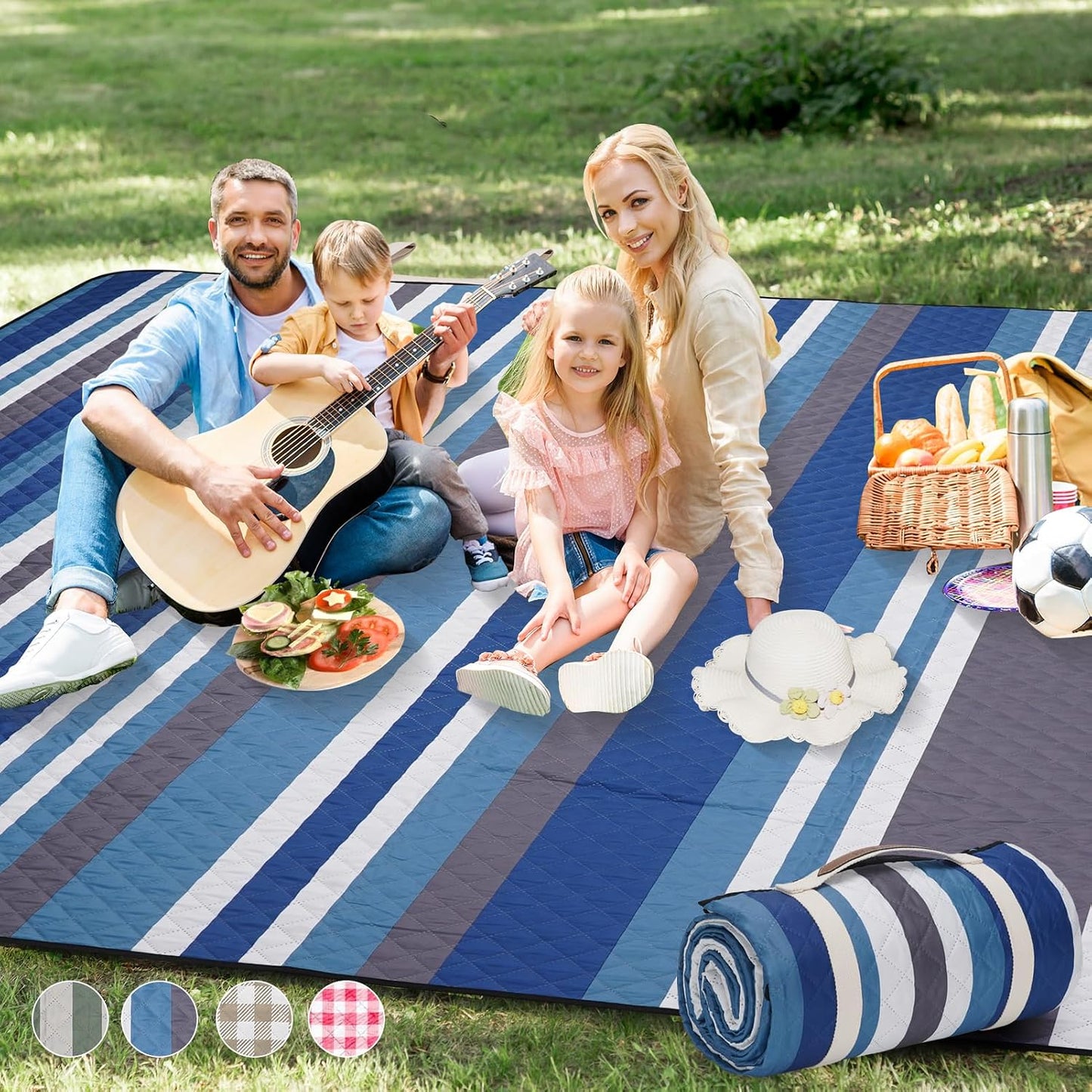 Manta picnic exterior 80x80 pulg impermeable 3 capas
