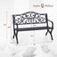 Banco jardín 50pulg hierro fundido respaldo floral negro