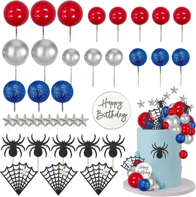 Decoración cupcakes araña purpurina estrellas bolas