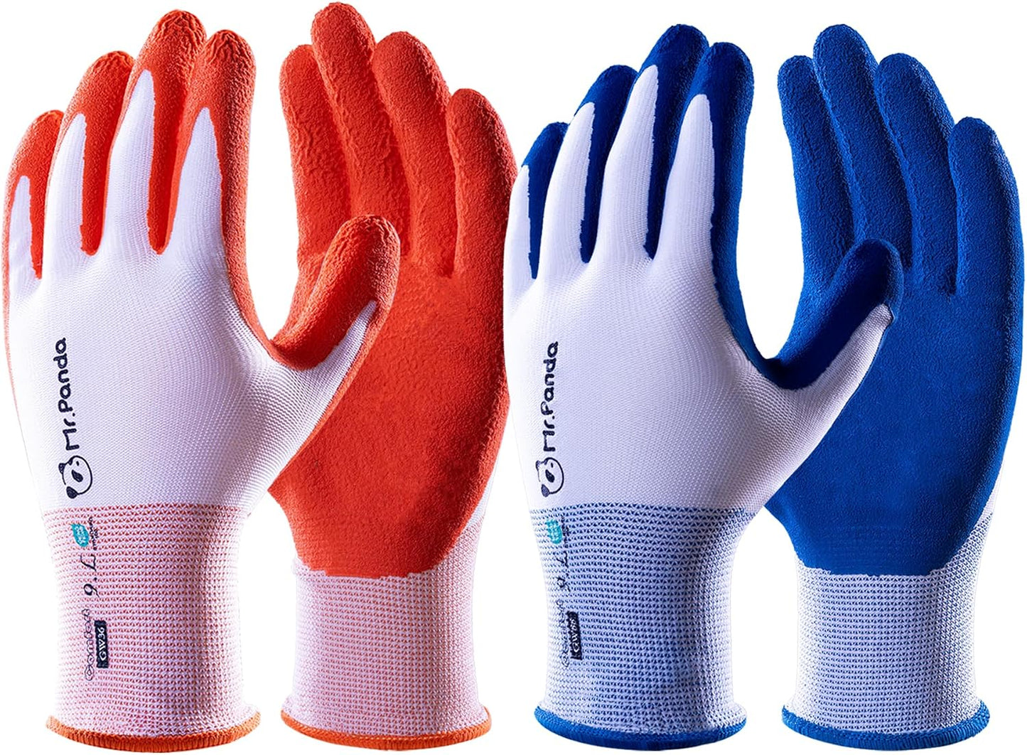 6 Pzas Guantes Jardinería Transpirables Talla S Azul Rojo