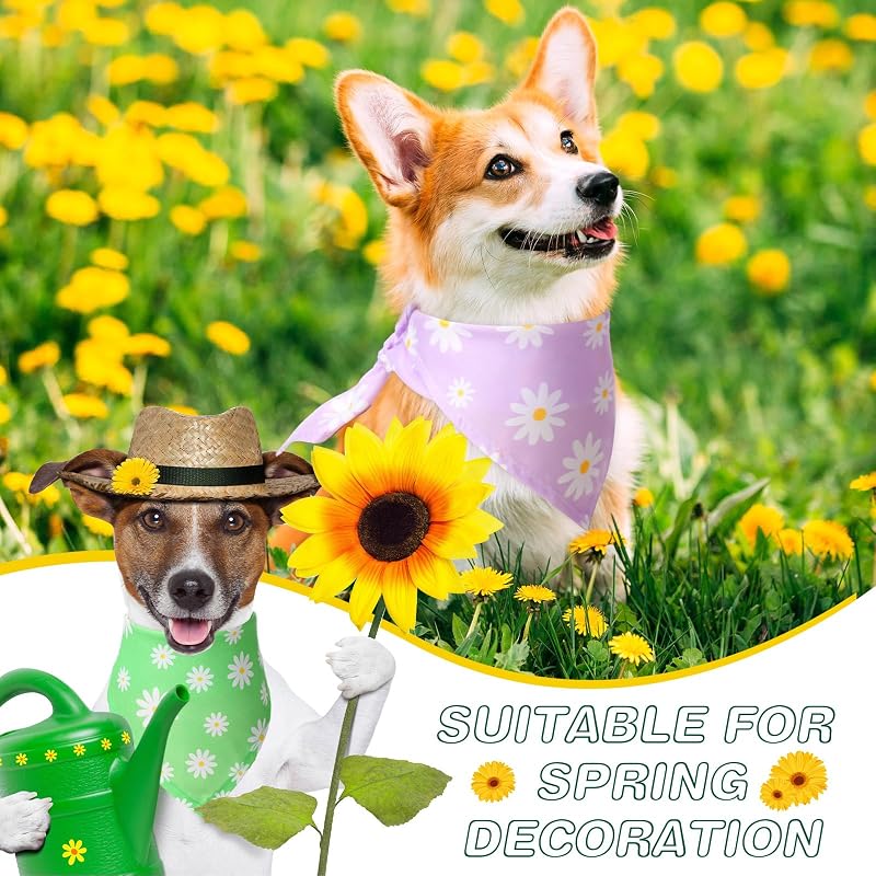 12 Bandanas Florales para Perros Cachorros Gatos Primavera Verano