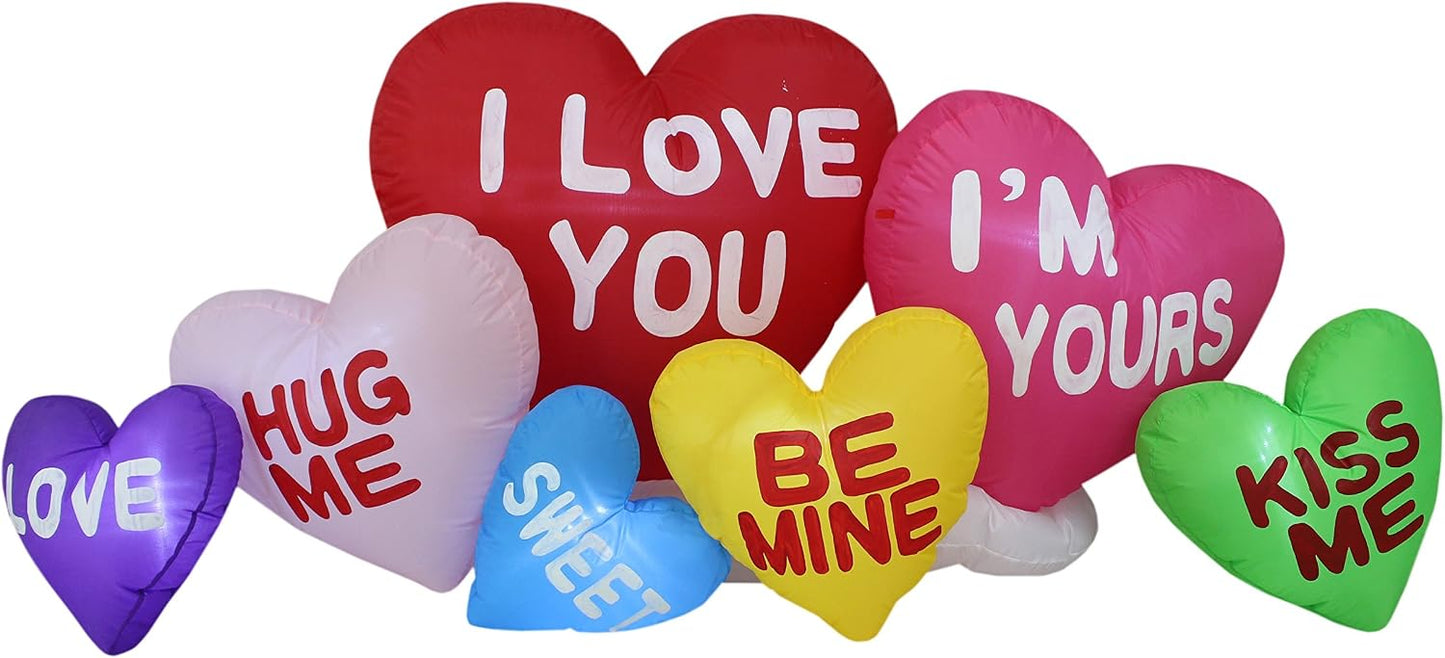 Corazones inflables 6ft LED para San Valentín patio