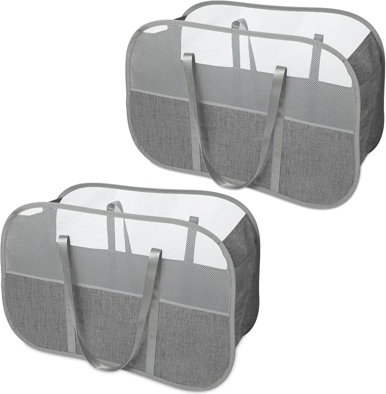 Cesta plegable para ropa sucia 95L con correa hombro duradera