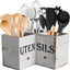 Soporte utensilios cocina 3 compartimentos madera