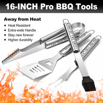 Juego Herramientas Barbacoa Acero Inox Estuche