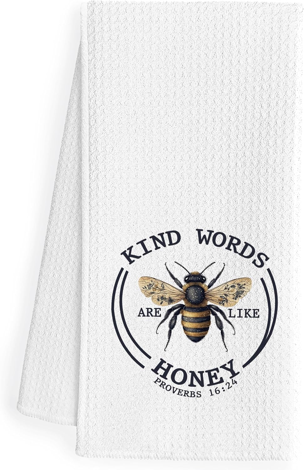 Toallas de cocina con mensaje bíblico en forma de abeja 16x24