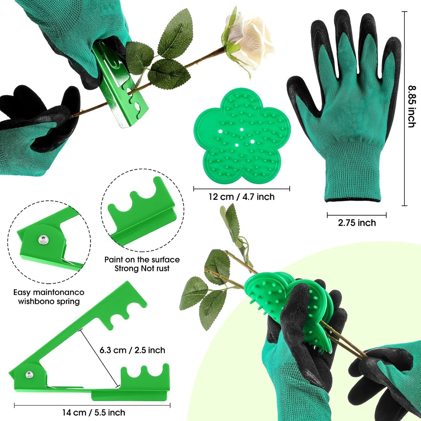 Kit herramientas floristería 121pzas guantes tijeras ramillete